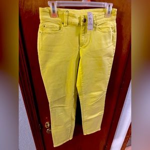 NWT Ann Taylor lemon yellow curvy cropped jeans